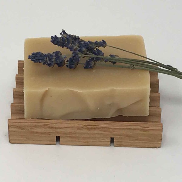 Natural Handmade Soap with Goats Milk and No Added Color Scented with Lavender