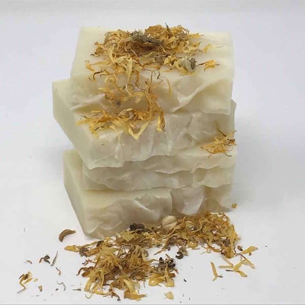Handmade Scent Free Soap with Calendula Infused Oil for Dry Skin