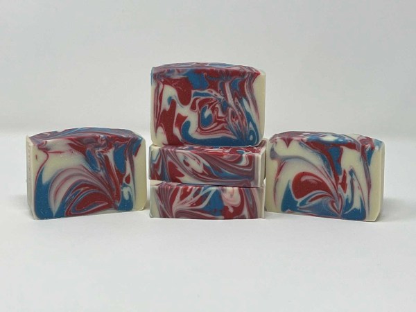 Beautiful Handmade Patriotic Soap with the American Flag Colors