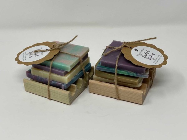 Handcrafted soap with soap dish samples