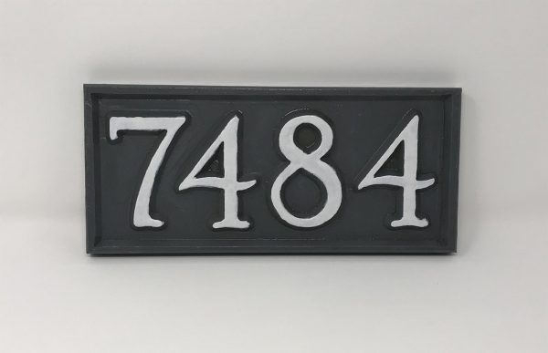 Natural wood plaque house number handmade