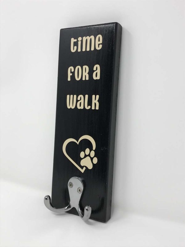 Time for a walk leash dog sign