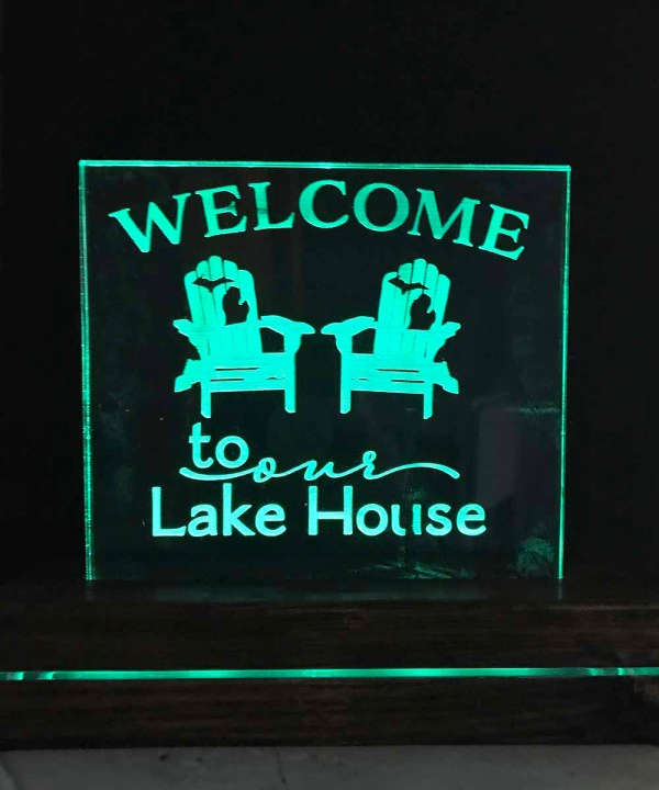 Personalized welcome to our lake house sign