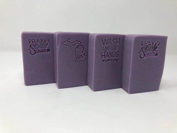 Handmade bar soap lilac fragrance purple color