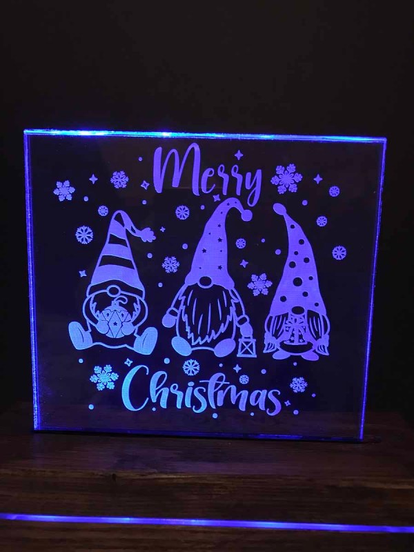 Gnone acrylic handcrafted light up sign christmas