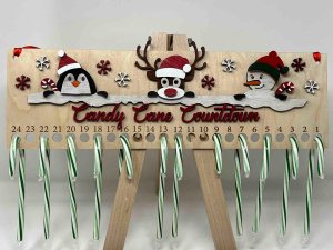 Christmas countdown candy cane holiday handmade wood