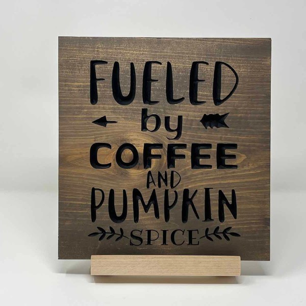 Handcrafted carved sign for coffee lovers
