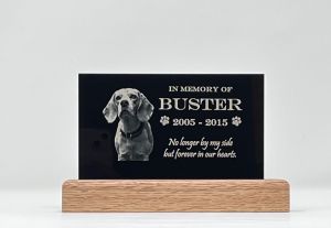 Handmade Laser Engraved Pet Plaque of Family Pet That Crossed Rainbow Bridge