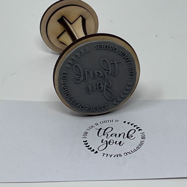 Custom Rubber Stamp with a Wooden Handle Made in Usa